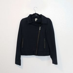 Sahalie Black Asymmetrical Zipper Jacket size Medium